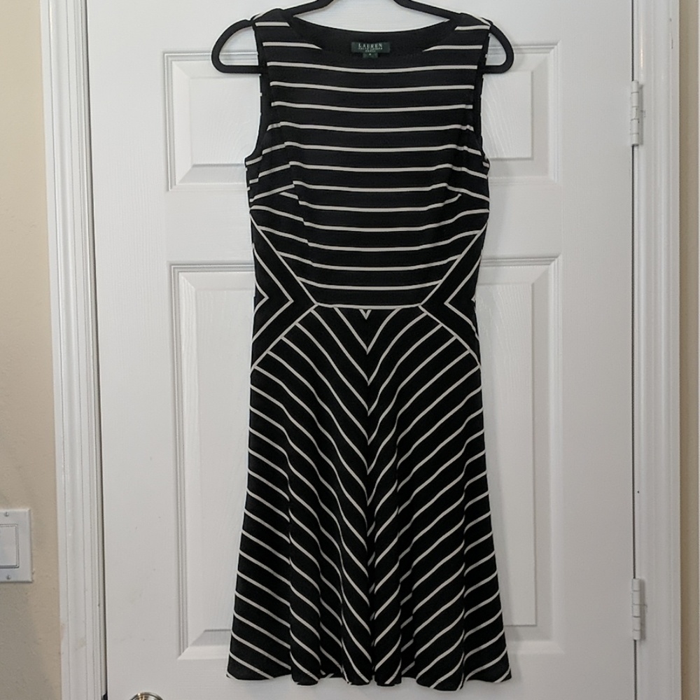 Lauren Ralph Lauren Black and White Striped Dress